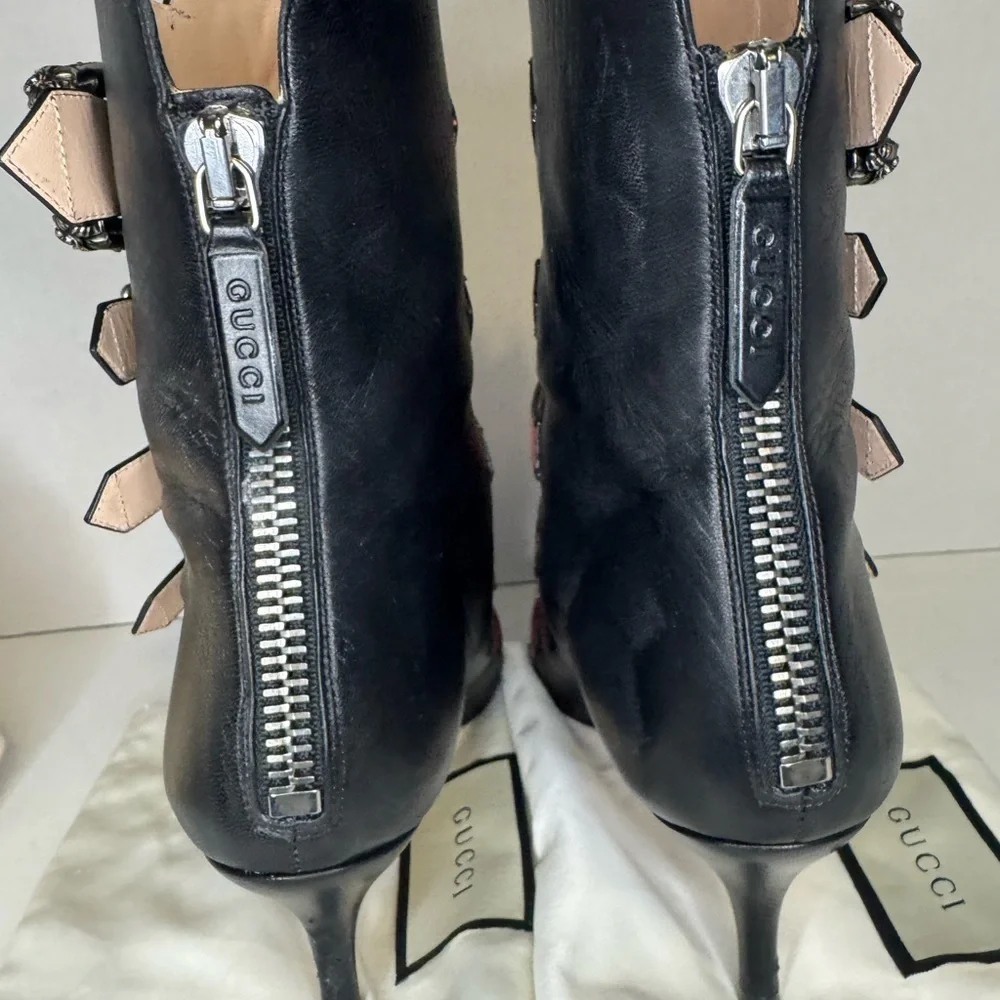 Gucci Kingsnake Dionysus Leather Multicolor Boots Size 38.